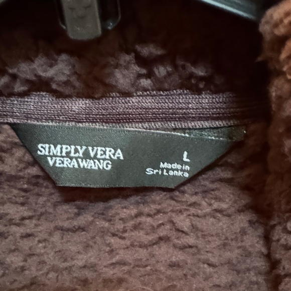 Simply Vera Vera Wang Expresso Dark Brown Teddy Jacket - Picture 2 of 4